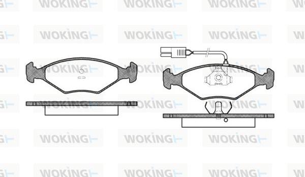 Woking P3813.02 - Тормозные колодки, дисковые, комплект avtokuzovplus.com.ua