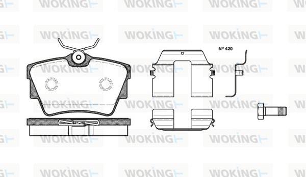 Woking P4913.20 - Гальмівні колодки, дискові гальма autocars.com.ua