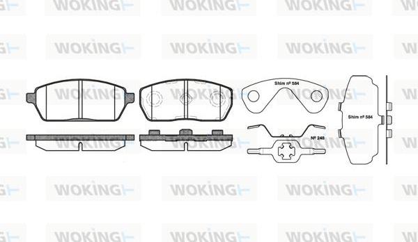 Woking P4933.00 - Тормозные колодки, дисковые, комплект avtokuzovplus.com.ua