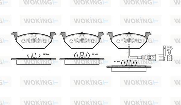 Woking P7333.21 - Тормозные колодки, дисковые, комплект autodnr.net