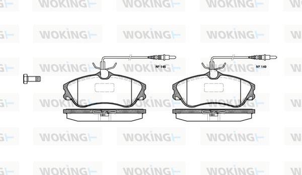 Woking P7343.04 - Гальмівні колодки, дискові гальма autocars.com.ua