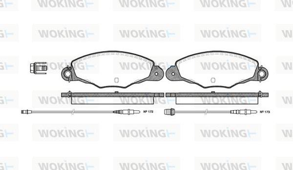 Woking P7593.04 - Тормозные колодки, дисковые, комплект avtokuzovplus.com.ua