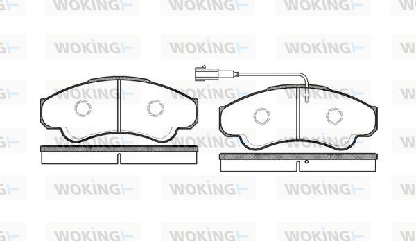 Woking P8593.01 - Тормозные колодки, дисковые, комплект autodnr.net