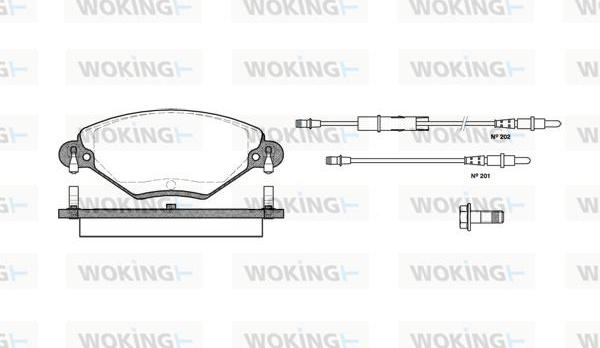 Woking P9283.04 - Тормозные колодки, дисковые, комплект avtokuzovplus.com.ua
