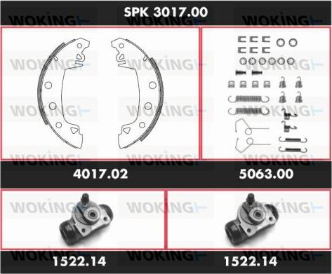 Woking SPK 3017.00 - Комплект гальм, барабанний механізм autocars.com.ua