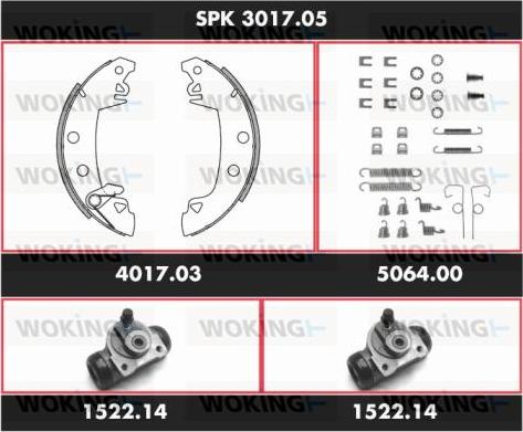 Woking SPK 3017.05 - Комплект тормозных колодок, барабанные avtokuzovplus.com.ua