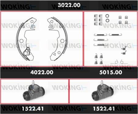 Woking SPK 3022.00 - Комплект тормозных колодок, барабанные avtokuzovplus.com.ua