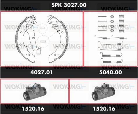 Woking SPK 3027.00 - Комплект тормозных колодок, барабанные avtokuzovplus.com.ua