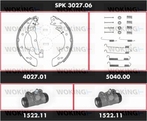 Woking SPK 3027.06 - Комплект тормозных колодок, барабанные avtokuzovplus.com.ua