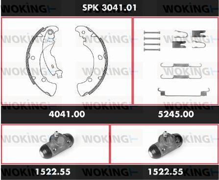 Woking SPK 3041.01 - Комплект тормозных колодок, барабанные avtokuzovplus.com.ua