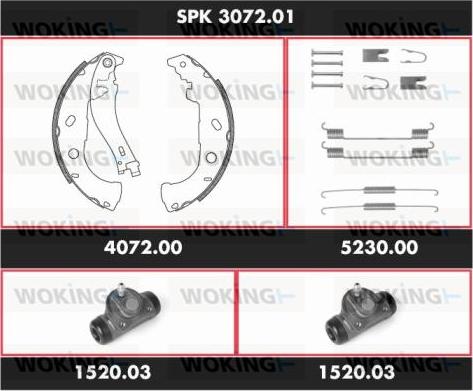 Woking SPK 3072.01 - Комплект гальм, барабанний механізм autocars.com.ua