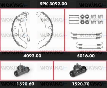Woking SPK 3092.00 - Комплект тормозных колодок, барабанные avtokuzovplus.com.ua