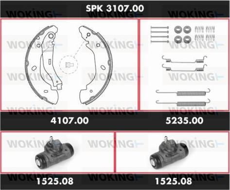 Woking SPK 3107.00 - Комплект гальм, барабанний механізм autocars.com.ua