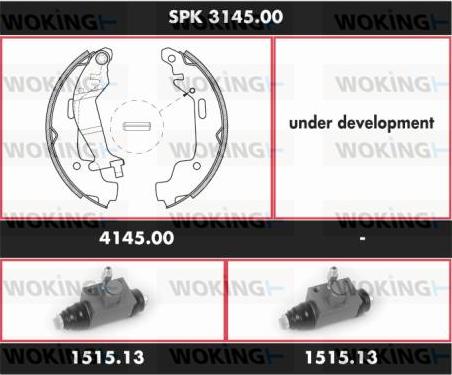 Woking SPK 3145.00 - Комплект тормозных колодок, барабанные autodnr.net