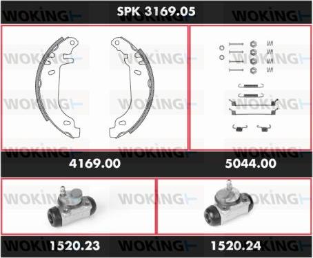 Woking SPK 3169.05 - Комплект гальм, барабанний механізм autocars.com.ua