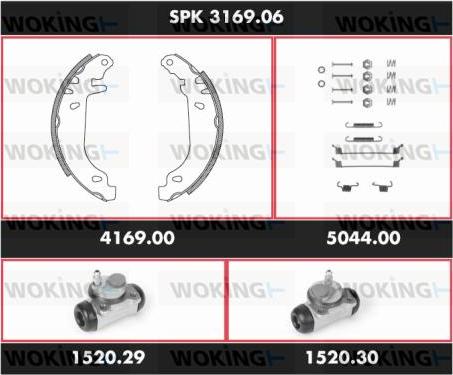 Woking SPK 3169.06 - Комплект гальм, барабанний механізм autocars.com.ua