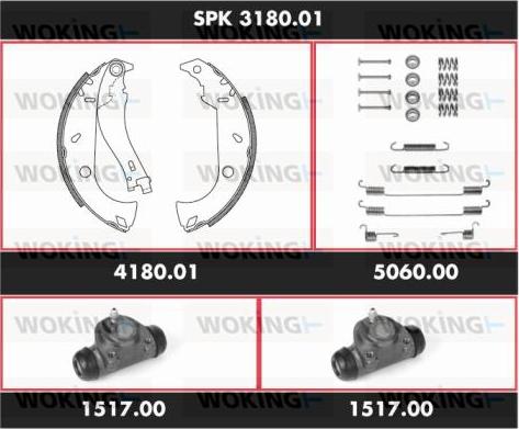 Woking SPK 3180.01 - Комплект тормозных колодок, барабанные avtokuzovplus.com.ua