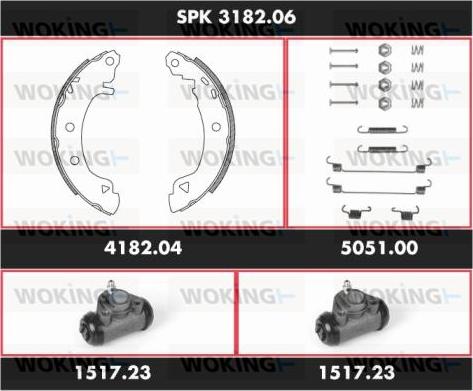 Woking SPK 3182.06 - Комплект гальм, барабанний механізм autocars.com.ua