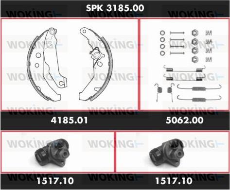 Woking SPK 3185.00 - Комплект тормозных колодок, барабанные avtokuzovplus.com.ua