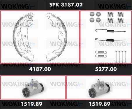 Woking SPK 3187.02 - Комплект тормозных колодок, барабанные avtokuzovplus.com.ua