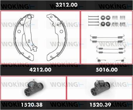 Woking SPK 3212.00 - Комплект тормозных колодок, барабанные autodnr.net