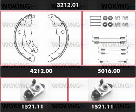 Woking SPK 3212.01 - Комплект гальм, барабанний механізм autocars.com.ua