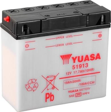Yuasa 51913 - Стартерная аккумуляторная батарея, АКБ autodnr.net