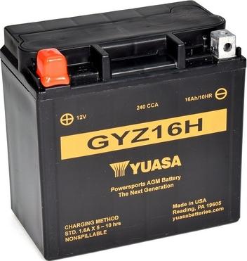Yuasa GYZ16H - Стартерная аккумуляторная батарея, АКБ autodnr.net