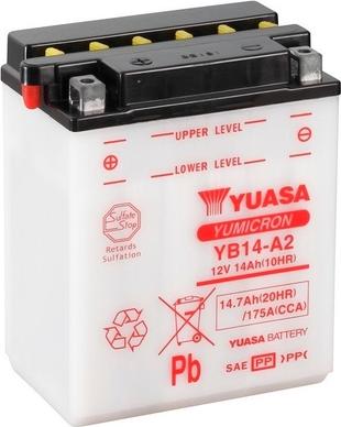 Yuasa YB14-A2 - Стартерна акумуляторна батарея, АКБ autocars.com.ua