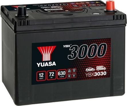 Yuasa YBX3030 - Стартерна акумуляторна батарея, АКБ autocars.com.ua