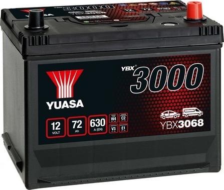 Yuasa YBX3068 - Стартерна акумуляторна батарея, АКБ autocars.com.ua