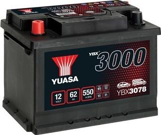 Yuasa YBX3078 - Стартерна акумуляторна батарея, АКБ autocars.com.ua