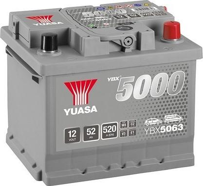 Yuasa YBX5063 - Yuasa 12V 52Ah Silver High Performance Battery YBX5063 0 autocars.com.ua
