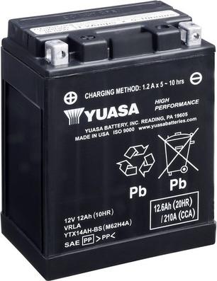 Yuasa YTX14AH-BS - Стартерна акумуляторна батарея, АКБ autocars.com.ua