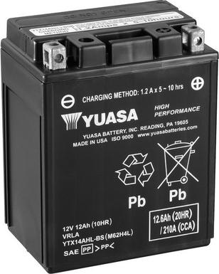 Yuasa YTX14AHL-BS - Стартерна акумуляторна батарея, АКБ autocars.com.ua
