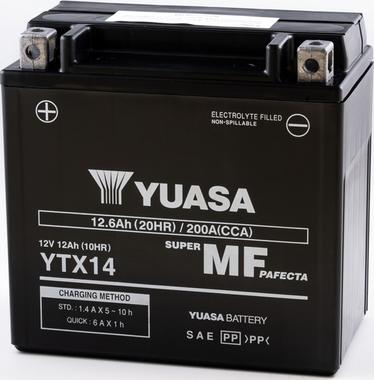 Yuasa YTX14 - Стартерна акумуляторна батарея, АКБ autocars.com.ua