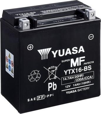 Yuasa YTX16-BS - Стартерна акумуляторна батарея, АКБ autocars.com.ua