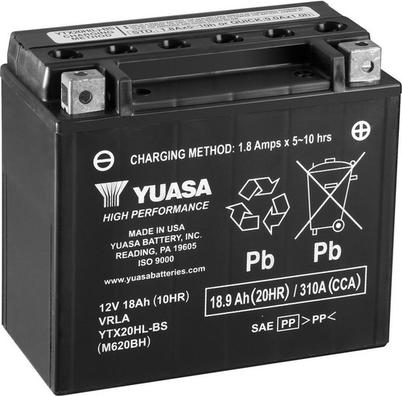 Yuasa YTX20HL-BS - Стартерная аккумуляторная батарея, АКБ autodnr.net