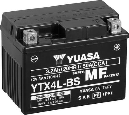 Yuasa YTX4L-BS - Стартерна акумуляторна батарея, АКБ autocars.com.ua