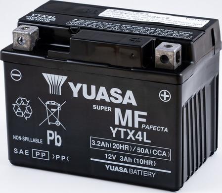 Yuasa YTX4L - Стартерная аккумуляторная батарея, АКБ autodnr.net