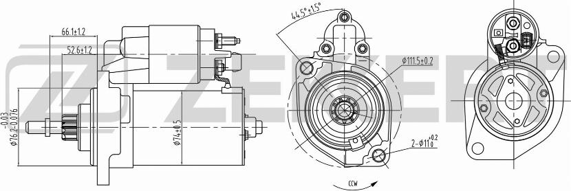 Zekkert AN-1014 - Стартер autocars.com.ua