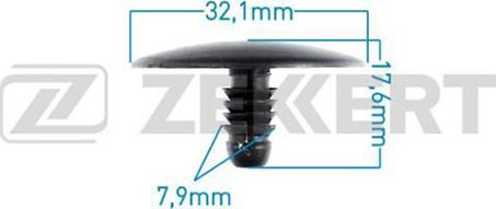 Zekkert BE-2775 - Клипса крепёжная Chrysler миним. кол-во заказа 10 шт autodnr.net