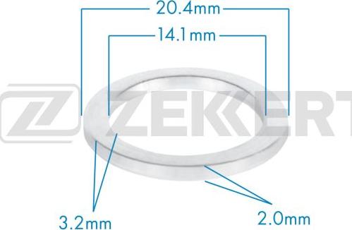 Zekkert be-3666 - Уплотнительное кольцо, резьбовая пробка маслосливного отверстия autodnr.net