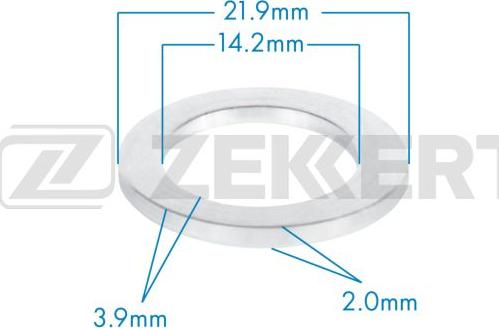 Zekkert be-3667 - Уплотнительное кольцо, резьбовая пробка маслосливного отверстия autodnr.net