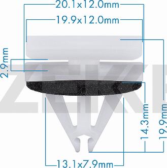 Zekkert BE-3709 - Зажим, молдинг / защитная накладка avtokuzovplus.com.ua