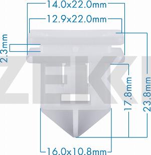 Zekkert BE-3711 - Зажим, молдинг / защитная накладка avtokuzovplus.com.ua