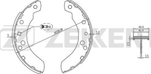 Zekkert BK-4001 - Комплект тормозных колодок, барабанные avtokuzovplus.com.ua