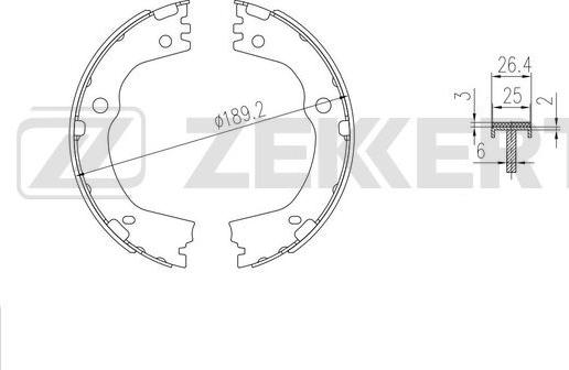 Zekkert bk-4012 - Комплект тормозных колодок, барабанные autodnr.net