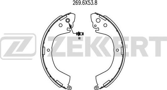 Zekkert BK-4023 - Комплект тормозных колодок, барабанные avtokuzovplus.com.ua