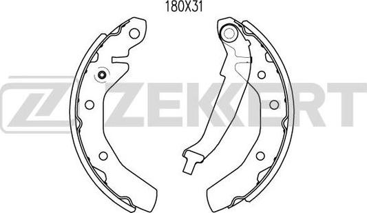 Zekkert BK-4027 - Комплект гальм, барабанний механізм autocars.com.ua